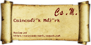 Csincsák Márk névjegykártya